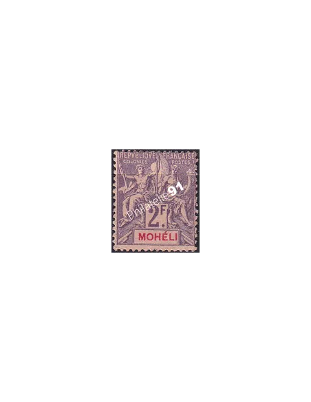Mohéli, n° 15 charnière, timbre Colonies Françaises