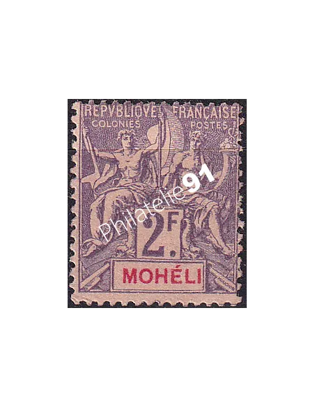 Mohéli, n° 15 charnière, timbre Colonies Françaises