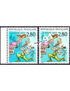 Timbre de France n° 2840b - Bande Déssinée . Variété.
