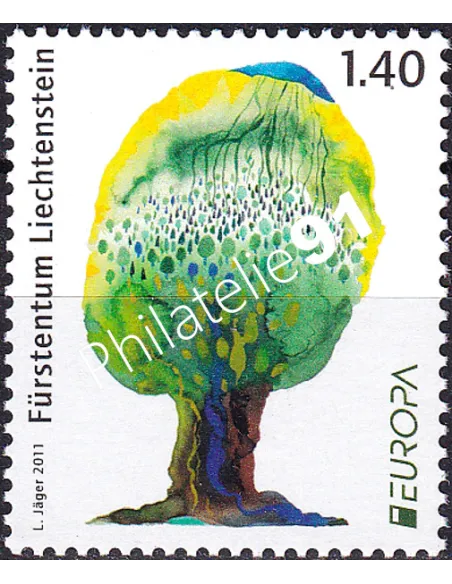 Liechtenstein, n° 1532, collection timbres Europa