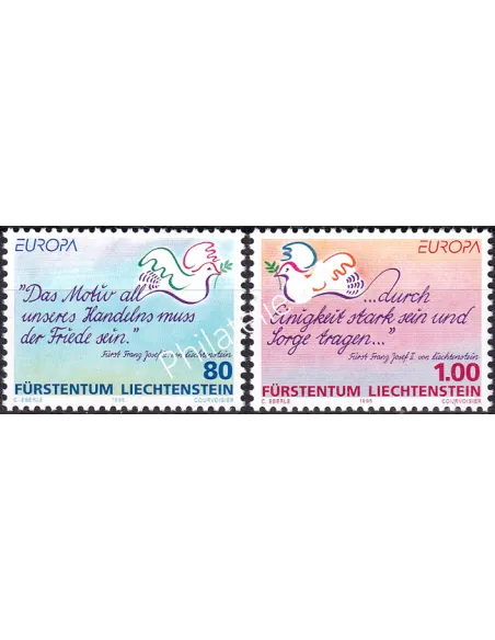 Timbres du Liechtenstein n° 1044 à 1045, collection timbres Europe