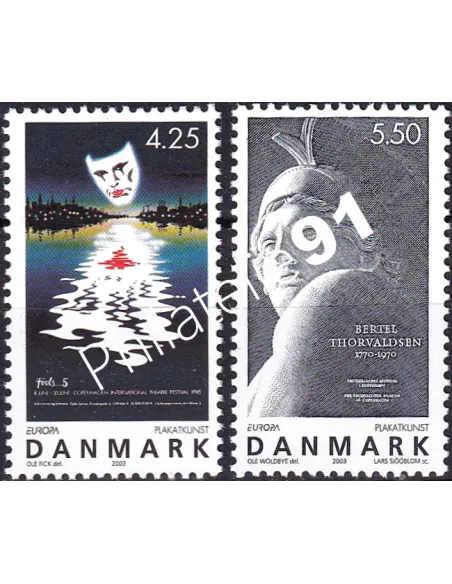 Danemark, n° 1344 à 1345, collection timbres Europe