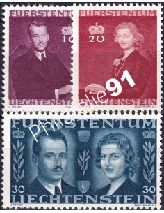 LIECHTENSTEIN, n° 186 à 188, collection timbres Europe