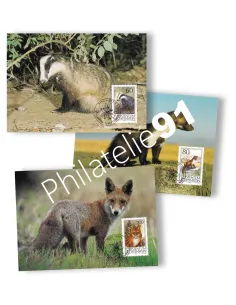 Liechtenstein, n° 1007 à 1009 sur Cartes Maximum, Collection lettres