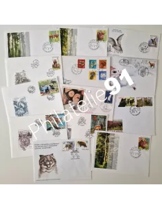 Tous Pays, 13 documents oblitérés, thème Animaux, Lots Thématiques