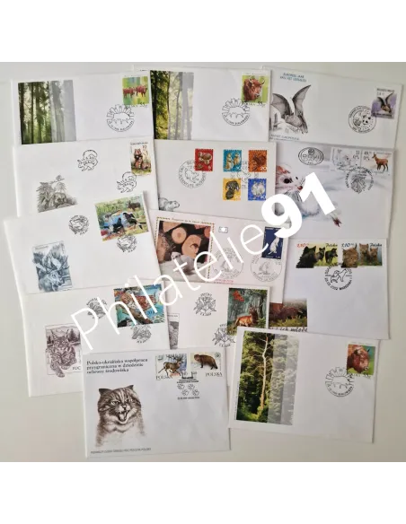 Tous Pays, 13 documents oblitérés, thème Animaux, Lots Thématiques