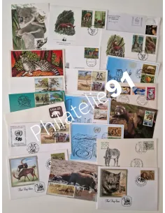 Tous Pays, 20 documents oblitérés, thème Animaux, Lots Thématiques