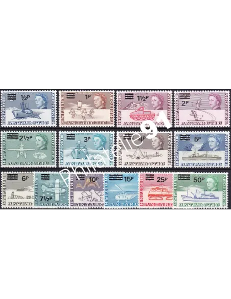 Antarctique britannique, n° 25 à 38, Collection Timbres du Monde