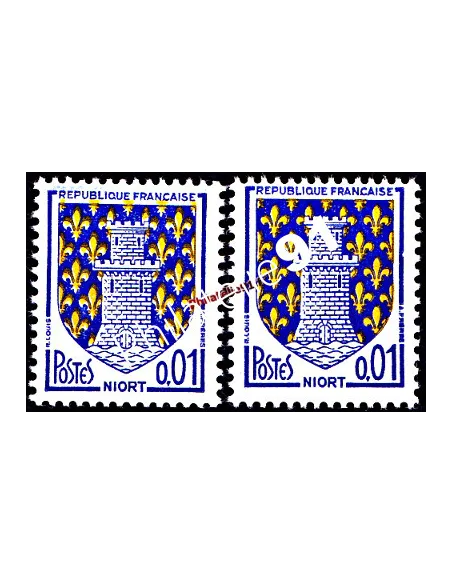 Timbre de France  n° 1351A  -  Variété.