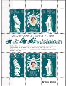 Antarctique britannique, n° 75 à 77, Feuille, Timbres du Monde