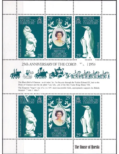 Antarctique britannique, n° 75 à 77, Feuille, Timbres du Monde