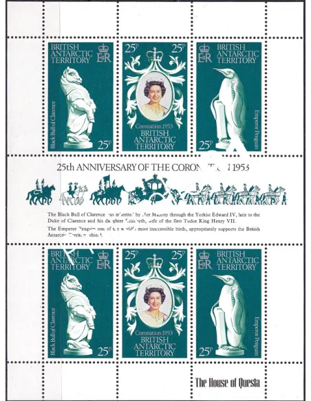 Antarctique britannique, n° 75 à 77, Feuille, Timbres du Monde