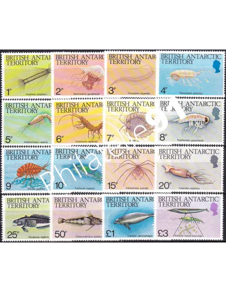 Antarctique britannique, n° 128 à 143, Collection Timbres du Monde