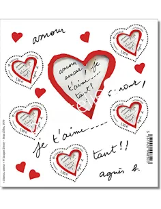 Bloc coeur agnès b., timbres de France 2023