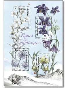 Feuille n° 5652, fleurs des montagnes, timbres de France 2023