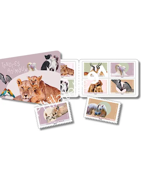 Carnet n° 2242, tendres animaux, collection timbres de France 2023