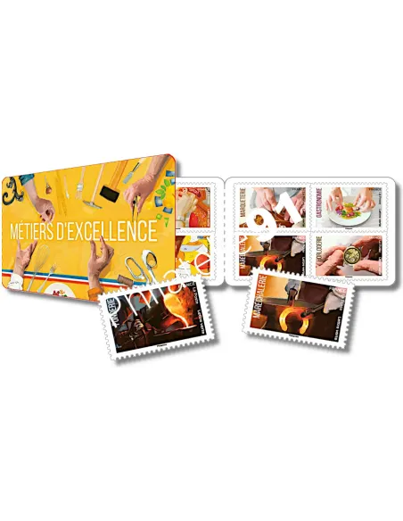 Carnet n° 2254, métiers d'excellence, timbres de France 2023