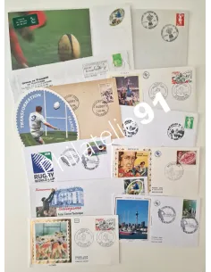 France et Monaco, 12 documents oblitérés, Lots Thématiques