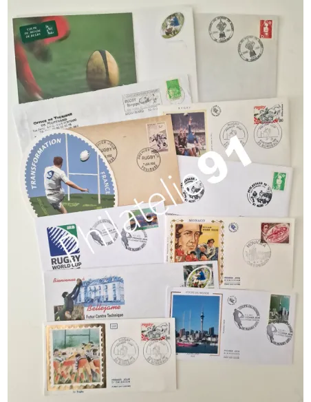 France et Monaco, 12 documents oblitérés, Lots Thématiques