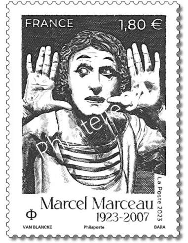 Timbre Marcel Marceau, collection timbre de France 2023