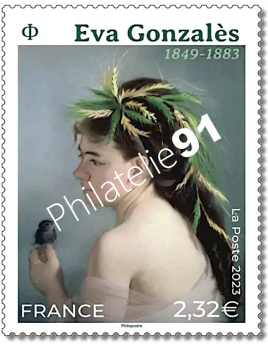 Timbre 5674, Eva Gonzalès, le moineau, timbre de France