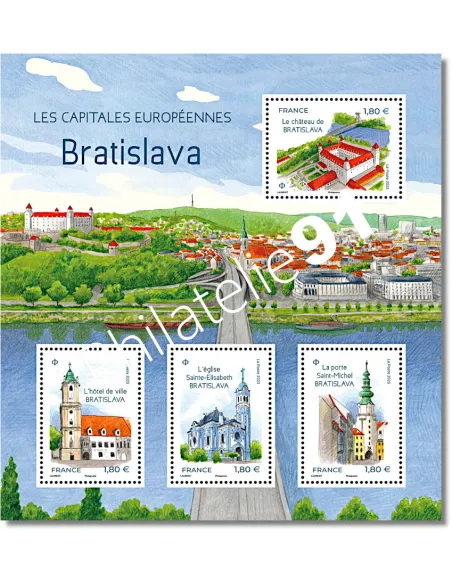Bloc F5676, Capitales européennes - Bratislava, timbres de France