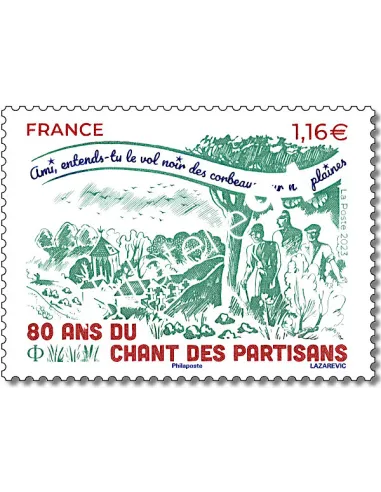 Timbre 5686, 80 ans du Chant des partisans, timbre de France
