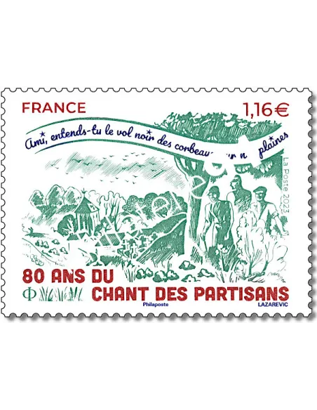 Timbre 5686, 80 ans du Chant des partisans, timbre de France