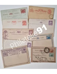 Lot de 9 entiers des anciens états australiens, lettres Monde