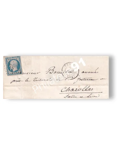 Timbre n° 10 ND seul sur lettre, lettre France