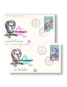TAAF, n° 61 à 62 oblitérés sur enveloppes 1er Jour, timbres Dom-Tom