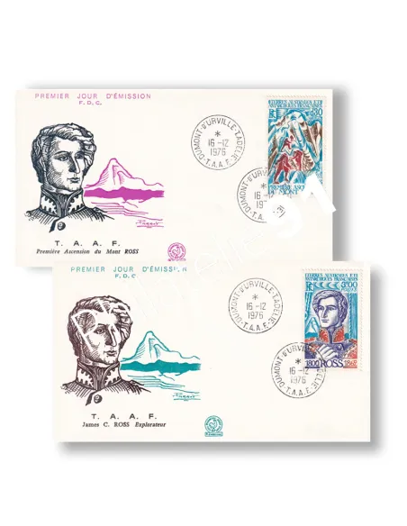 TAAF, n° 61 à 62 oblitérés sur enveloppes 1er Jour, timbres Dom-Tom
