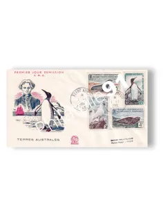 TAAF, n° 13A, 13B, 16, 17 oblitérés sur enveloppe 1er Jour, Dom-Tom