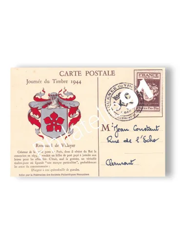 France, Carte Maximum Journée du Timbre 1944, lettres France