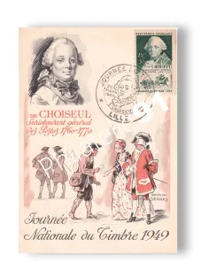 France, Carte Maximum Journée du Timbre 1949, lettres France