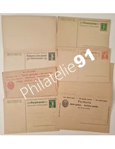 Suisse, Lot de 6 entiers postaux avec réponse payée, lettres Europe
