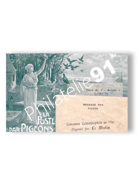 France, Pigeongramme oblitéré, message par pigeon, lettres France