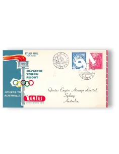 Grèce, enveloppe Transport de la flamme olympique, lettres Europe
