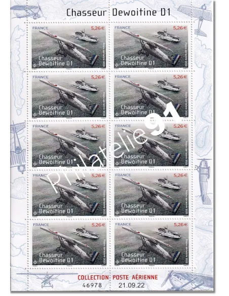 Feuille PA n° 92a, Chasseur Dewoitine D1, timbre de France