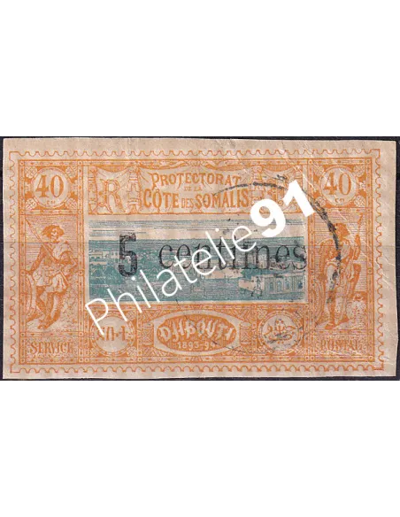COTE DES SOMALIS n° 28 oblitéré, timbre colonies françaises