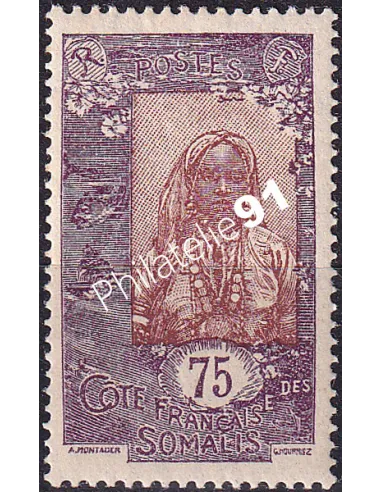 COTE DES SOMALIS n° 131 charnière, timbre colonies françaises