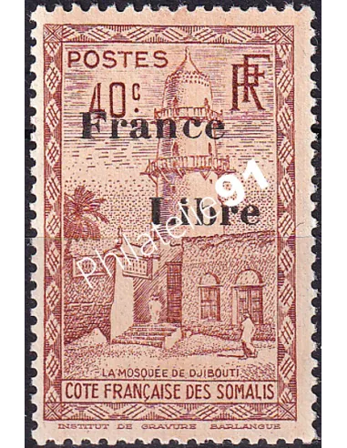 COTE DES SOMALIS n° 214, timbre colonies françaises