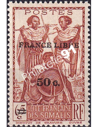 COTE DES SOMALIS n° 233 charnière, timbre colonies françaises