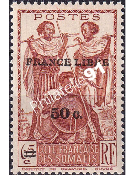 COTE DES SOMALIS n° 233 charnière, timbre colonies françaises
