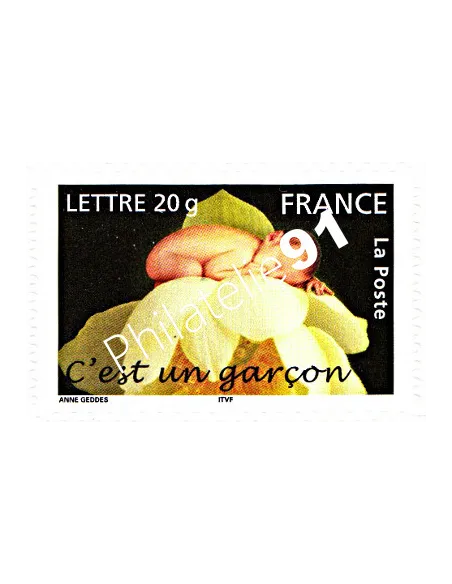 Timbre de France autoadhésif n° 55  (n° 3805) Timbre de naissance "C'est un garçon"