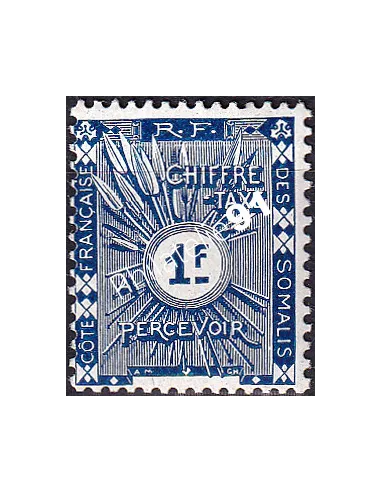COTE DES SOMALIS, Taxe n° 8 charnière, timbre colonies françaises