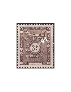 COTE DES SOMALIS, Taxe n° 20 charnière, timbre colonies françaises