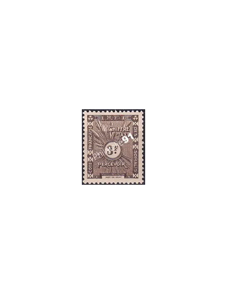 COTE DES SOMALIS, Taxe n° 20 charnière, timbre colonies françaises