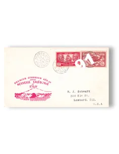 Nouvelle-Calédonie, Enveloppe 1er vol pour les Fidji, lettres Dom-Tom