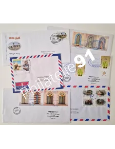 Lot de 6 enveloppes "Timbropresse" oblitérées, lettres Monde